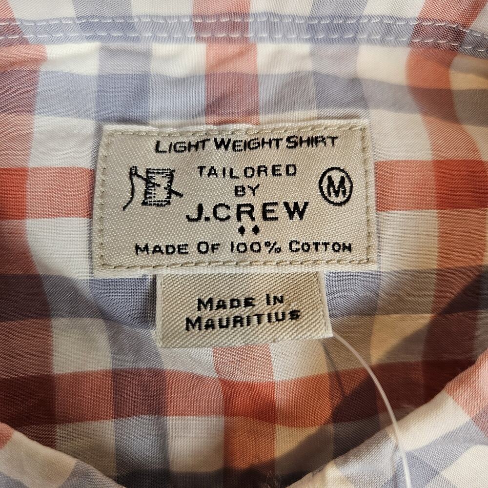 J.Crew Button Down Mens M Gingham Light Weight Shirt Long Sleeve Plaid Cotton - Picture 8 of 14